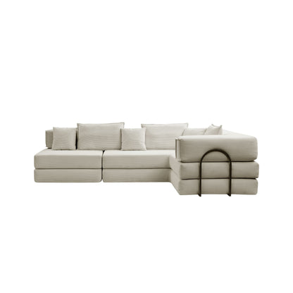 Modular L Shaped Floor Living Room Sofa Set With 6 Pillows Home Essentials