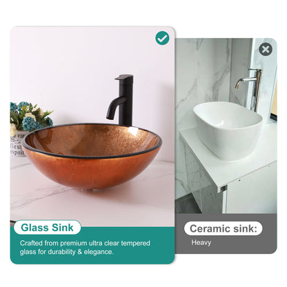 Artistic Tempered Glass Vessel Sink With Pop Up Drain Daily Nest