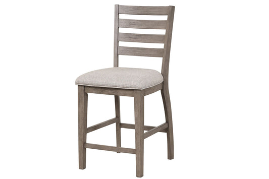 Counter Side Dining Stool With Ladder Back (Set of 2) - Gray Bernards Furniture