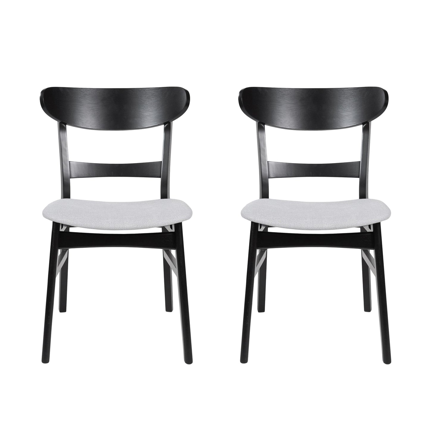 Mid Century Dining Chairs With Cushioned Seats And Wood Frame (Set of 2) Noble House
