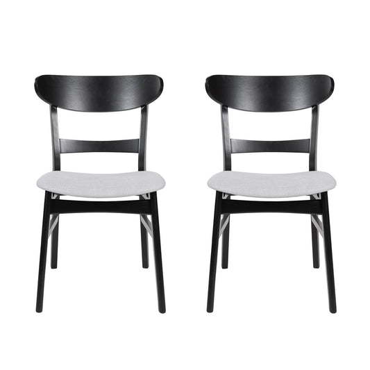Mid Century Dining Chairs With Cushioned Seats And Wood Frame (Set of 2) Noble House