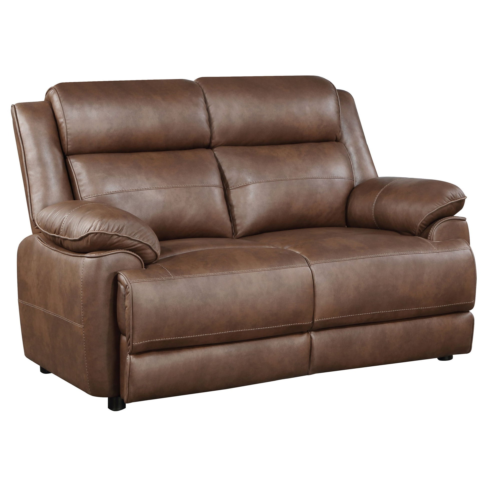 Worthington - Padded Arm Loveseat - Dark Brown Furniture Max