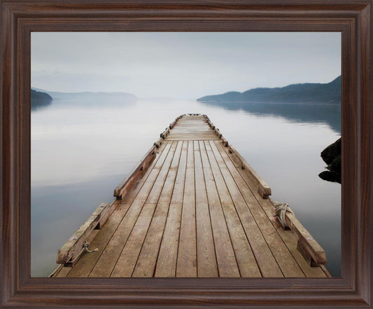 Misty Dockway - 28" x 34" Framed Wall Art Classy Art