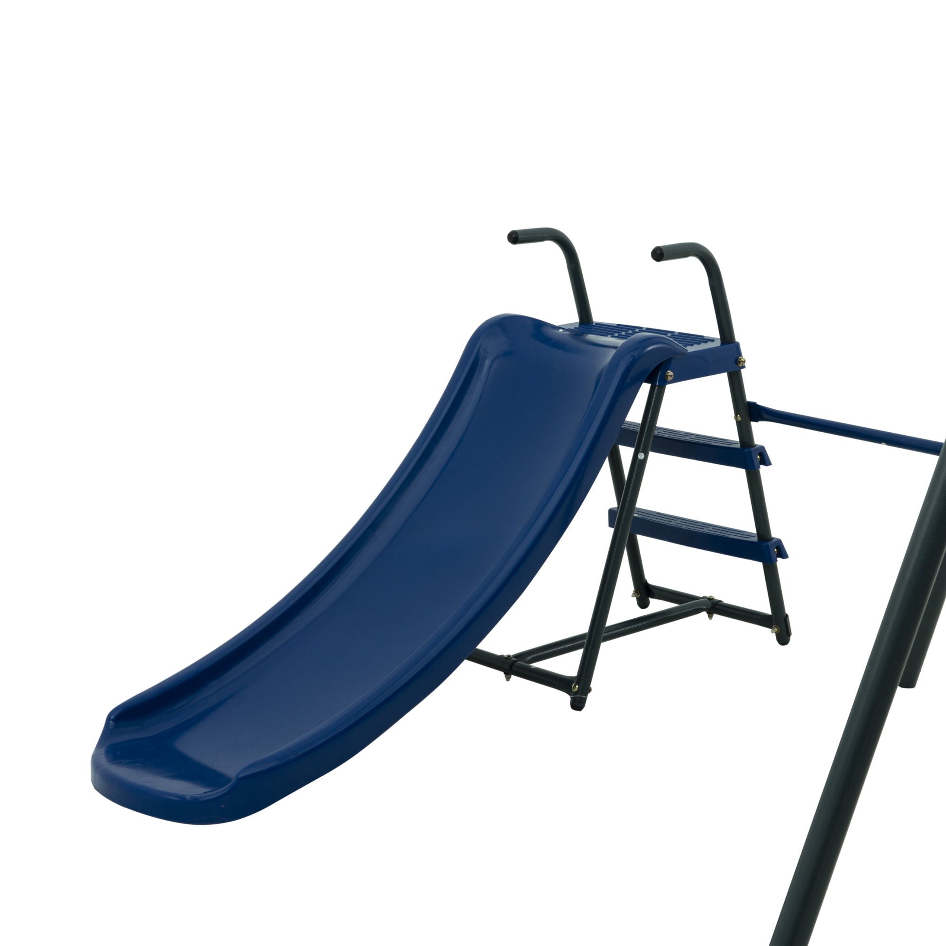 Interesting Six Function Swingset With Net Swing Metal Plastic Safe Swing Set 440Lbs For Outdoor Playground For Age 3+ With 31.5" Net Swing - Gray / Blue Daily Nest