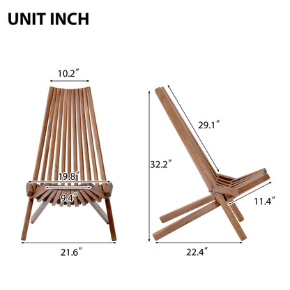 Folding Wood Chair, Portable Solid Wood Seating For Indoor Or Outdoor Use - Natural Home Essentials