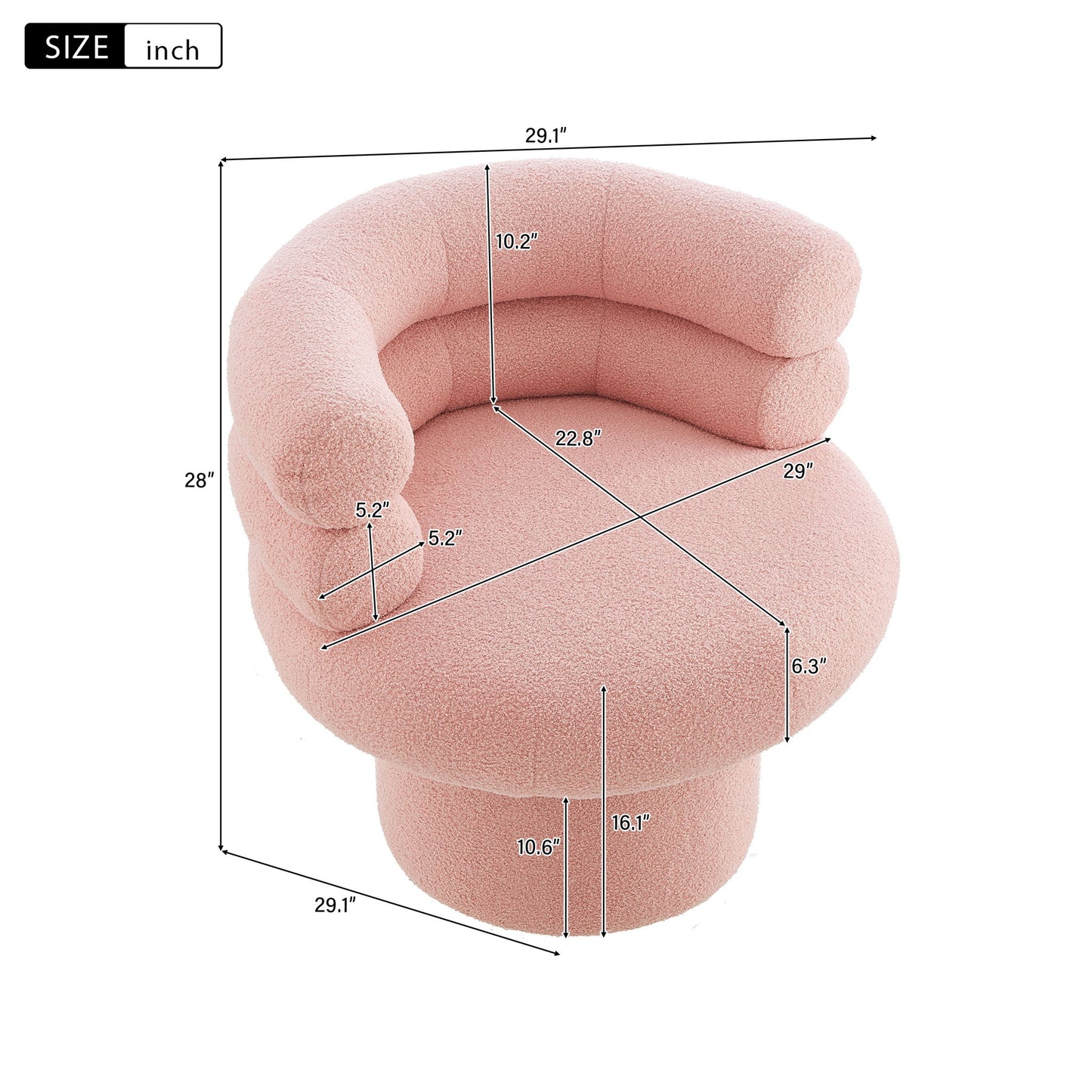 Round Swivel Accent Chair For Living Room Noble House