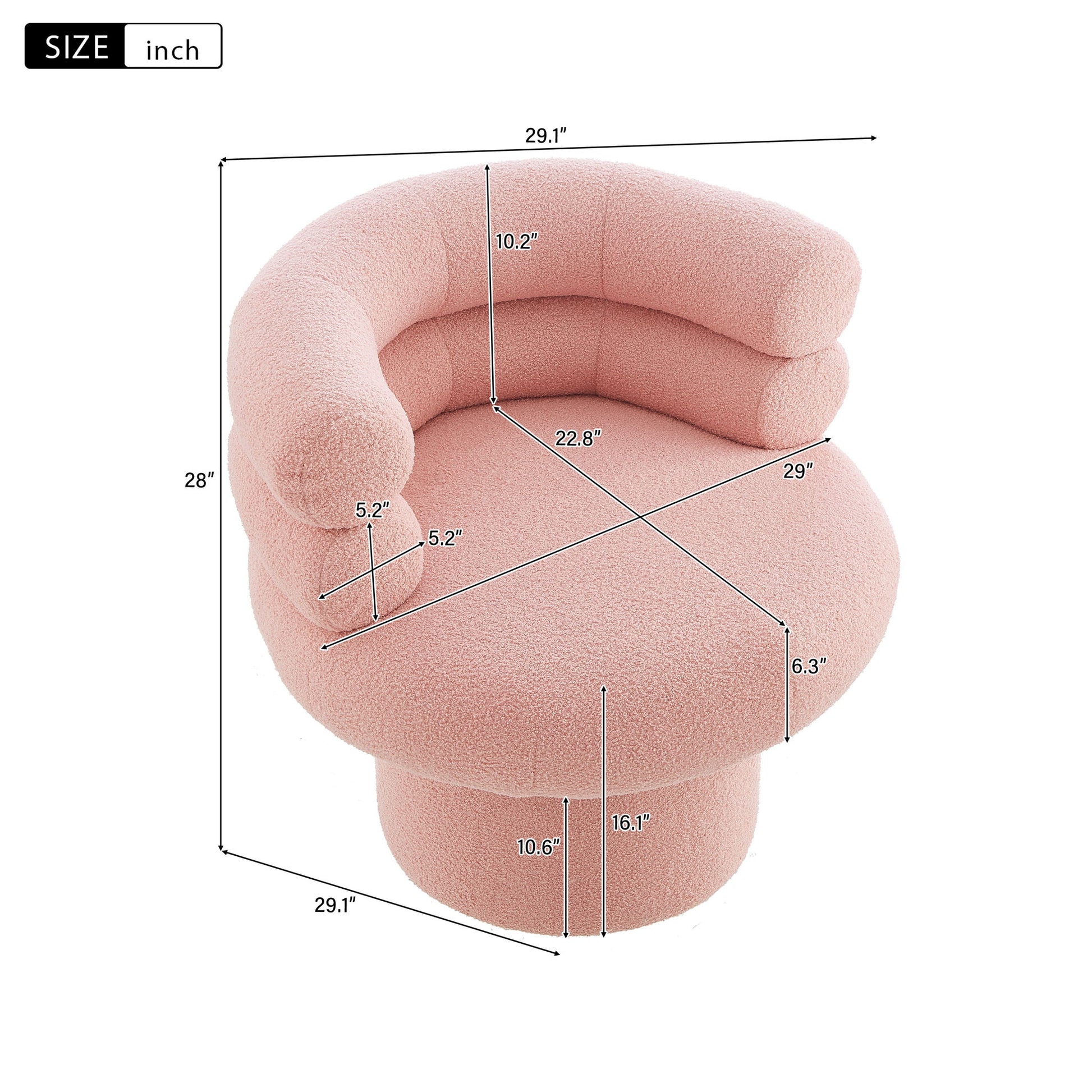 Round Swivel Accent Chair For Living Room Noble House