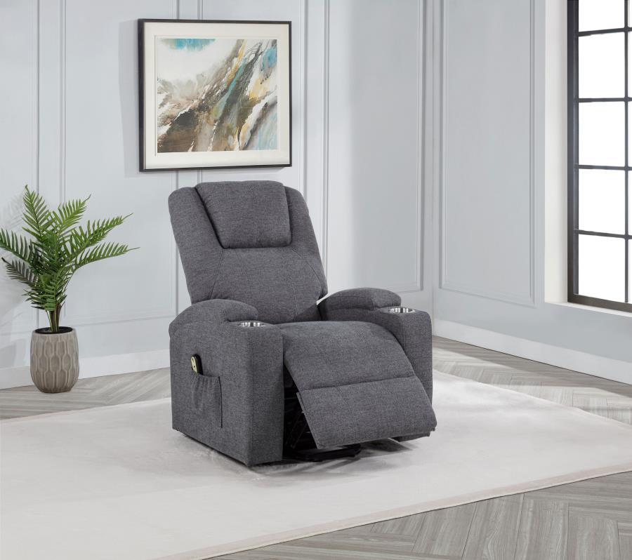 Louie - Chenille Upholstered Power Lift Massage Chair Coaster Fine Furniture
