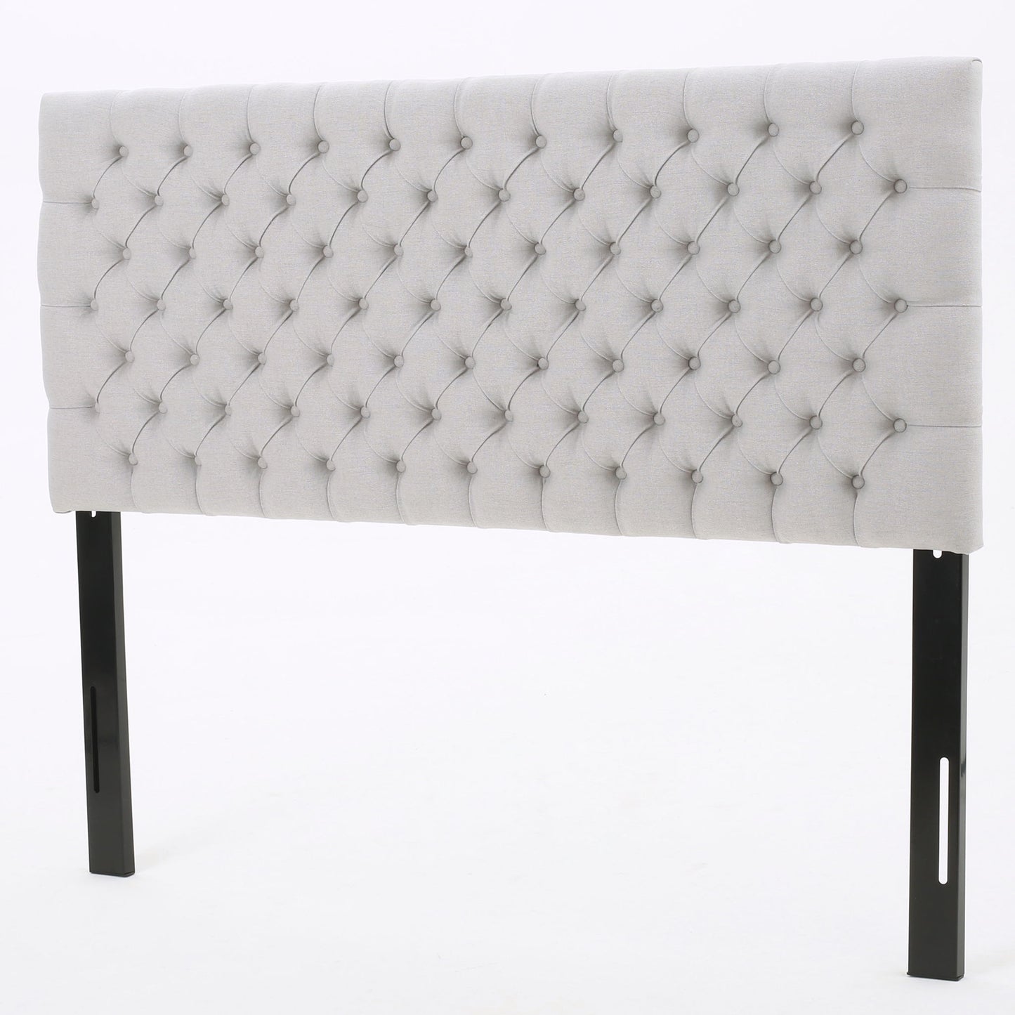Queen Size Headboard With Button Tufting - Light Gray Noble House