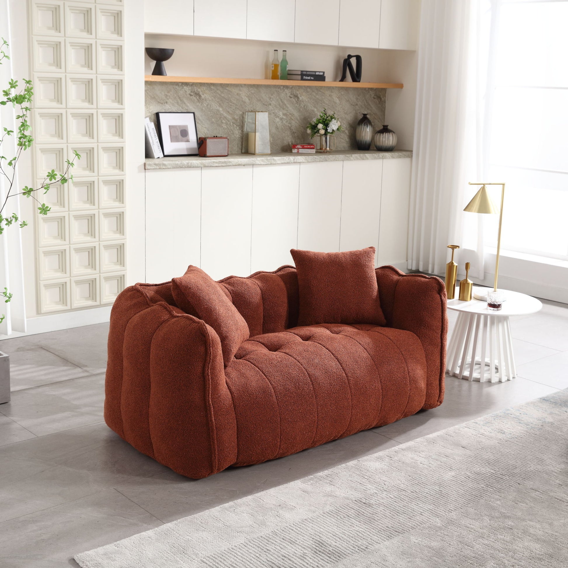 Cozy Beanbag Chair With High Resilience Foam Core For 2 Home Essentials