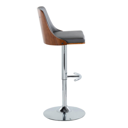 Gianna - Mid Century Modern Adjustable Barstool With Swivel With Rounded T Footrest (Set of 2) Lumi Source