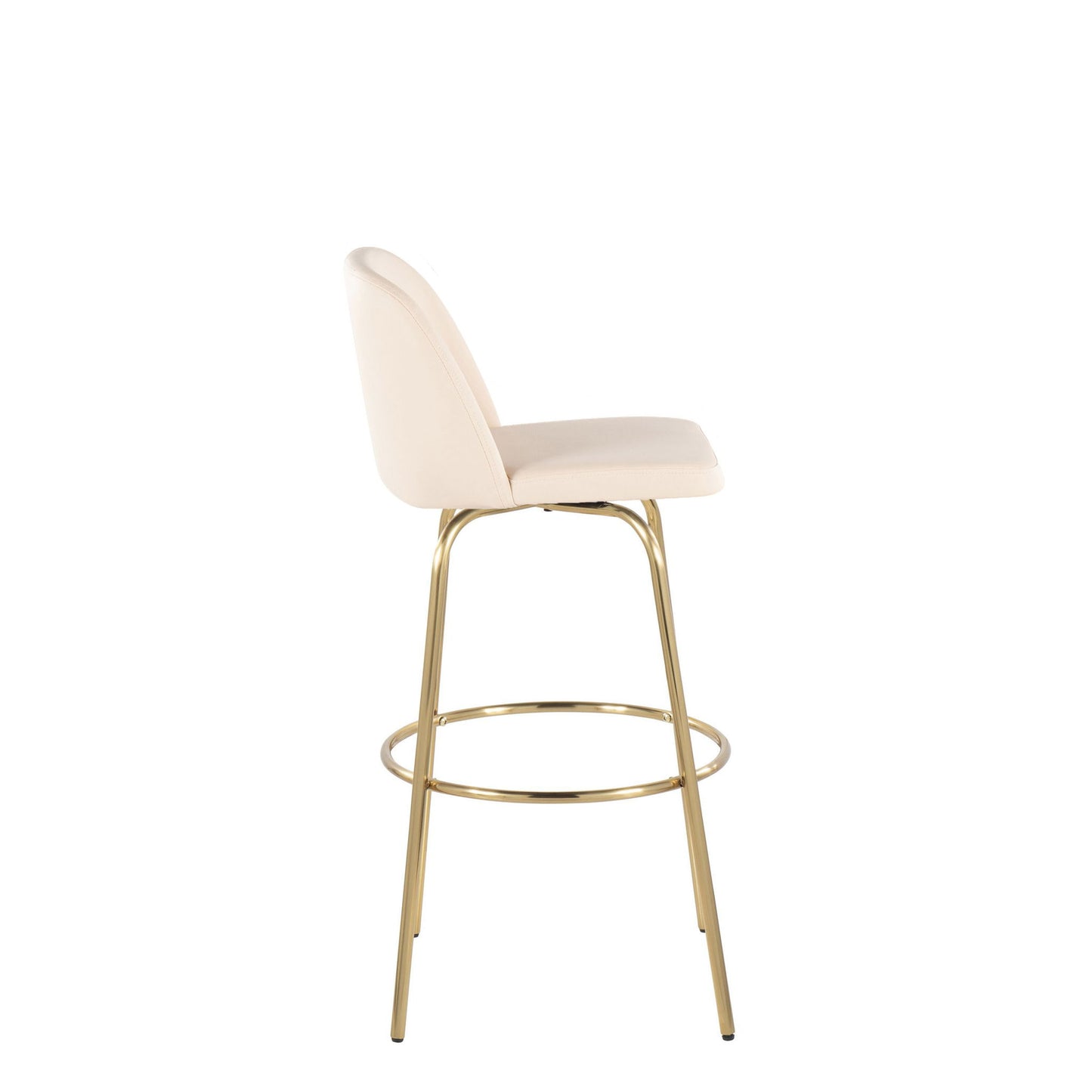 Toriano - Contemporary Fixed Height Barstool With Swivel And Round Footrest (Set of 2) Lumi Source