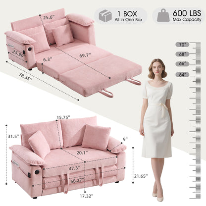 Upholstered Futon Convertible Floor Sofa Bed Home Essentials
