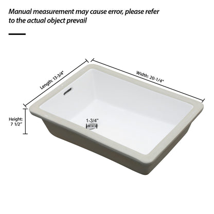 Vertical Undermount Bathroom Sink With Overflow - White Daily Nest