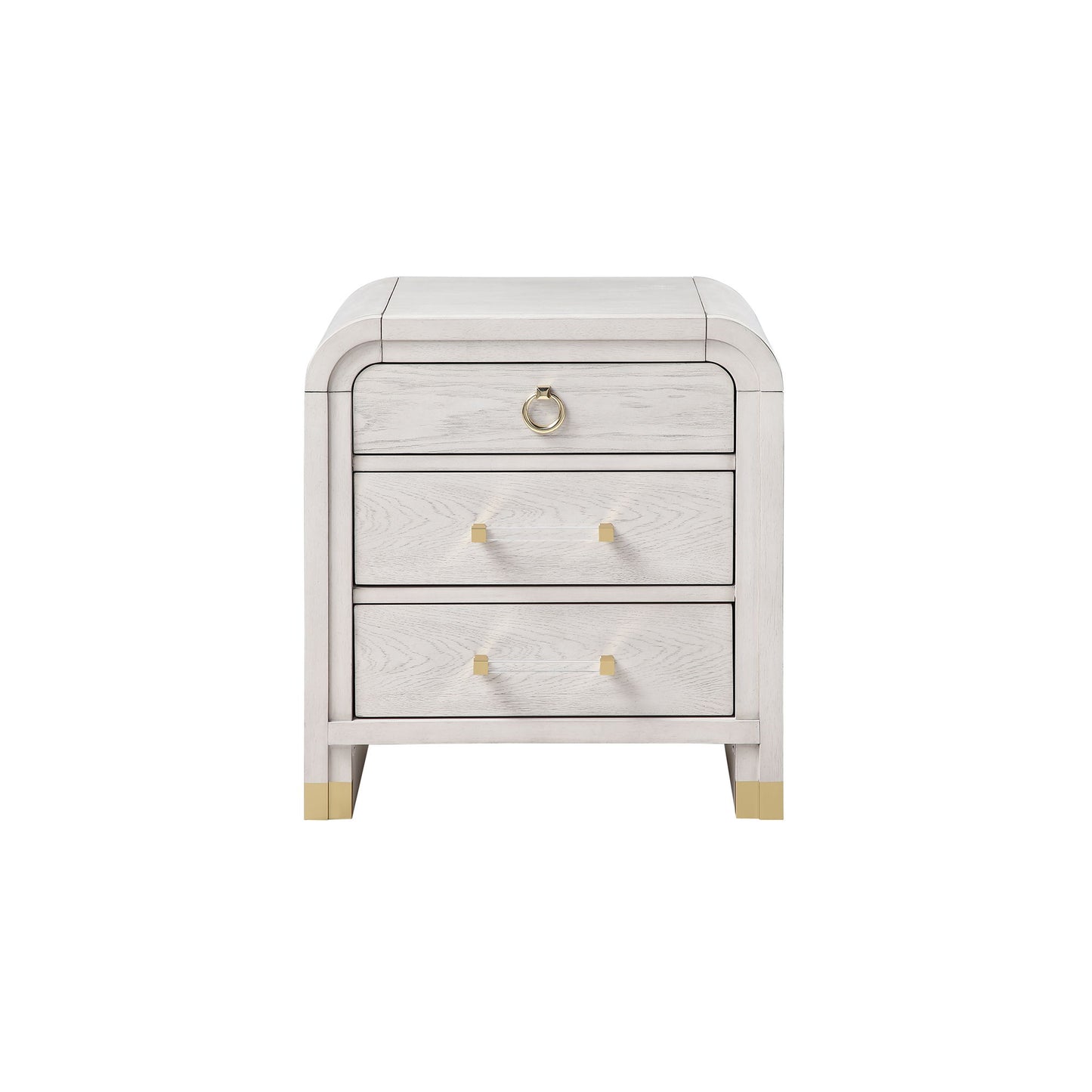Malco - Nightstand With Spacious Drawer And Gold Metal Fluted Detailing - Black White Global Furniture USA