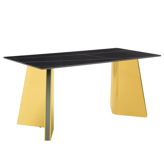 Marble Patterned Slab Dining Table With Steel Butterfly Legs Home Essentials