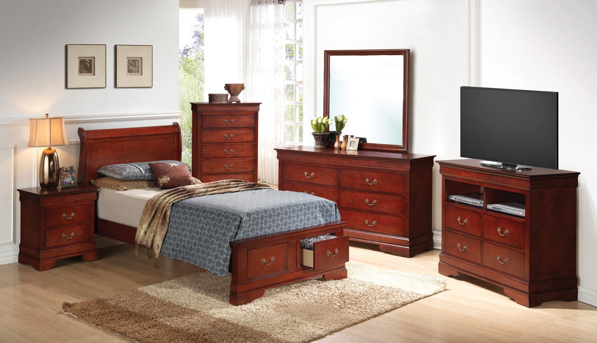 Upholstered Panel Sleigh Bed Design Glory Furniture