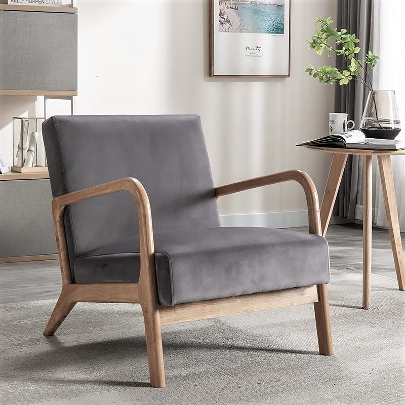 Open Framed Armchair With Cushioning And - Gray US Pride