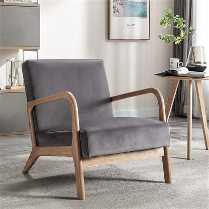 Classic Mid-Century Modern Accent Chairs, Open Framed Armchair With Cushioning US Pride