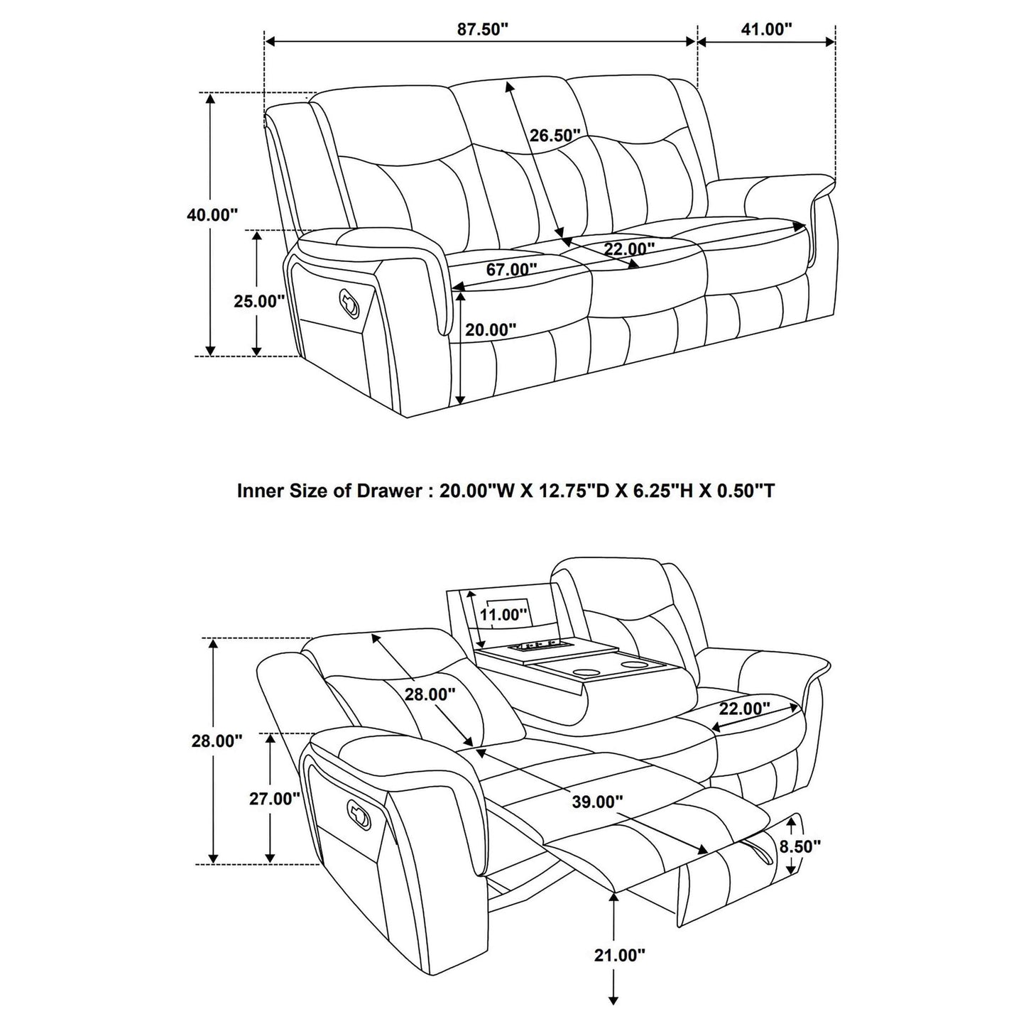 Masley - Reclining Living Room Set Furniture Max