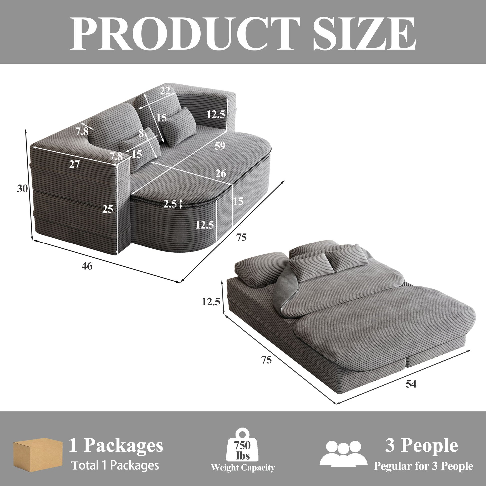 2 In 1 Foldable Sofa Bed With Multi Functional Blanket Home Essentials
