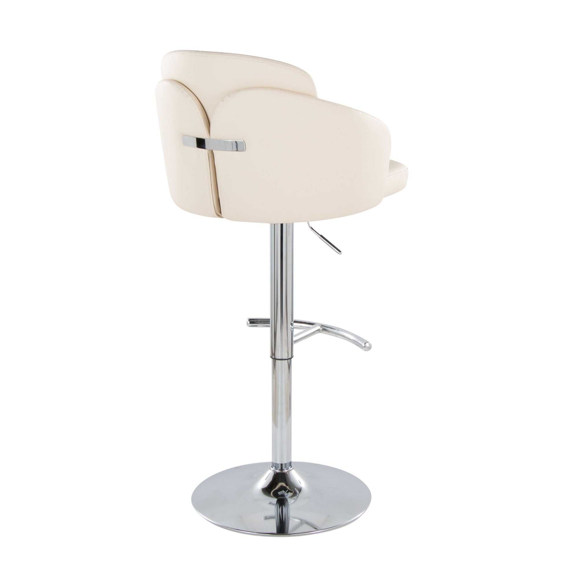 Dahlia - Contemporary Adjustable Barstool With Swivel With Rounded T Footrest (Set of 2) Lumi Source
