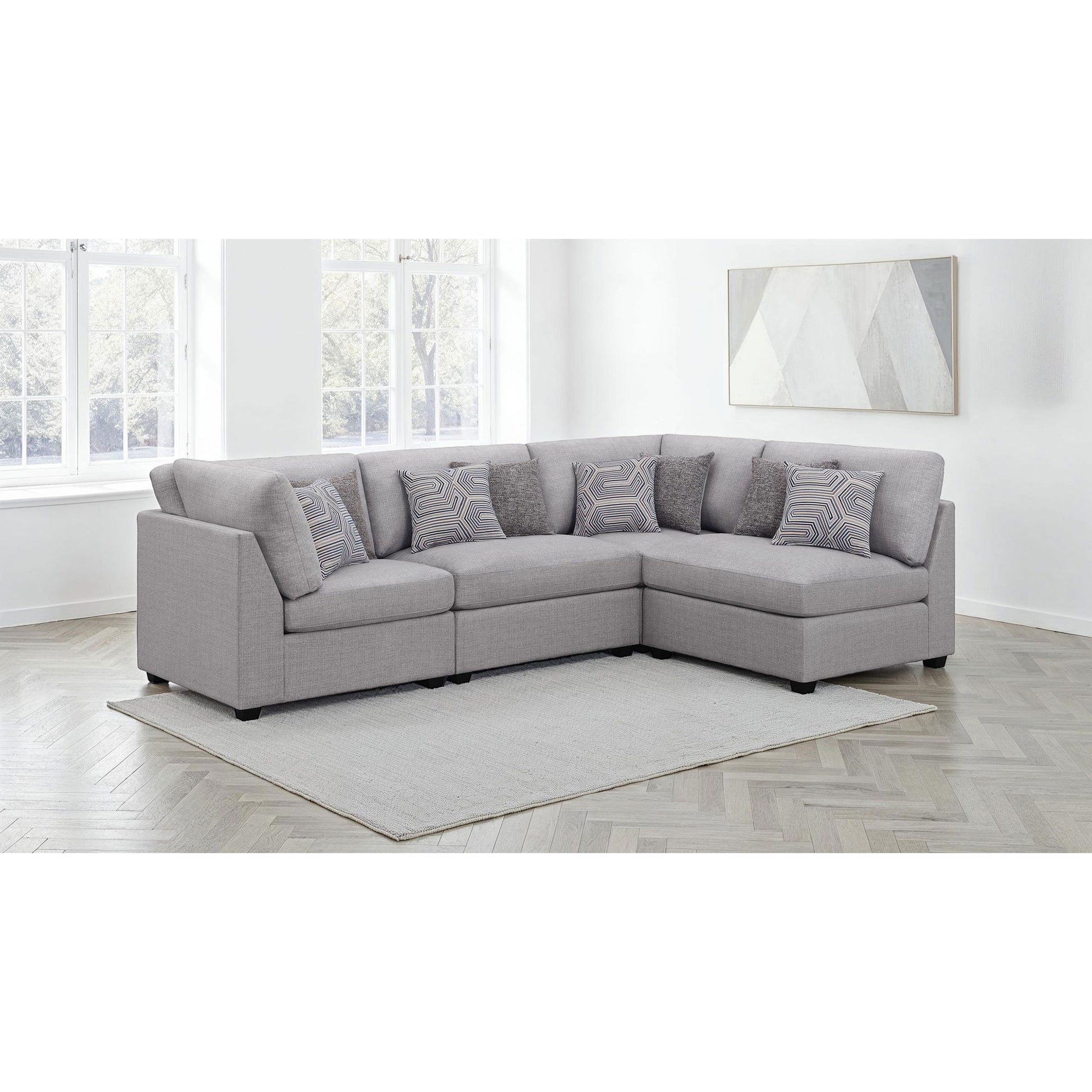 Lafayette - Modular Upholstered Sectional Sofa - Gray Furniture Max