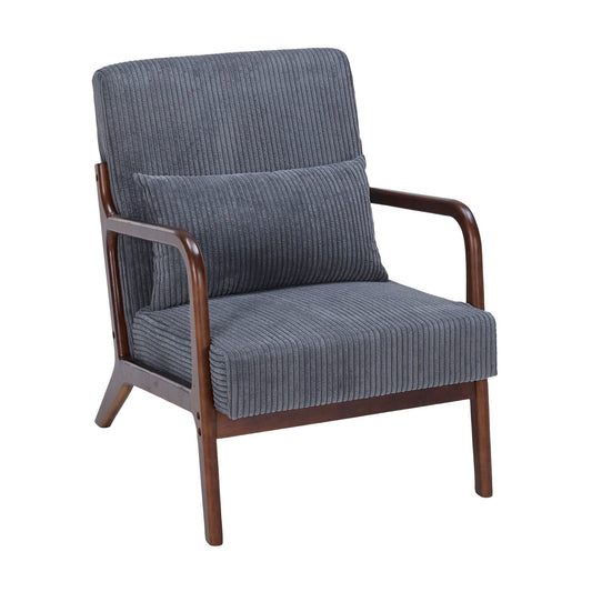 Accent Chair With Pillow And Wood Frame Home Essentials