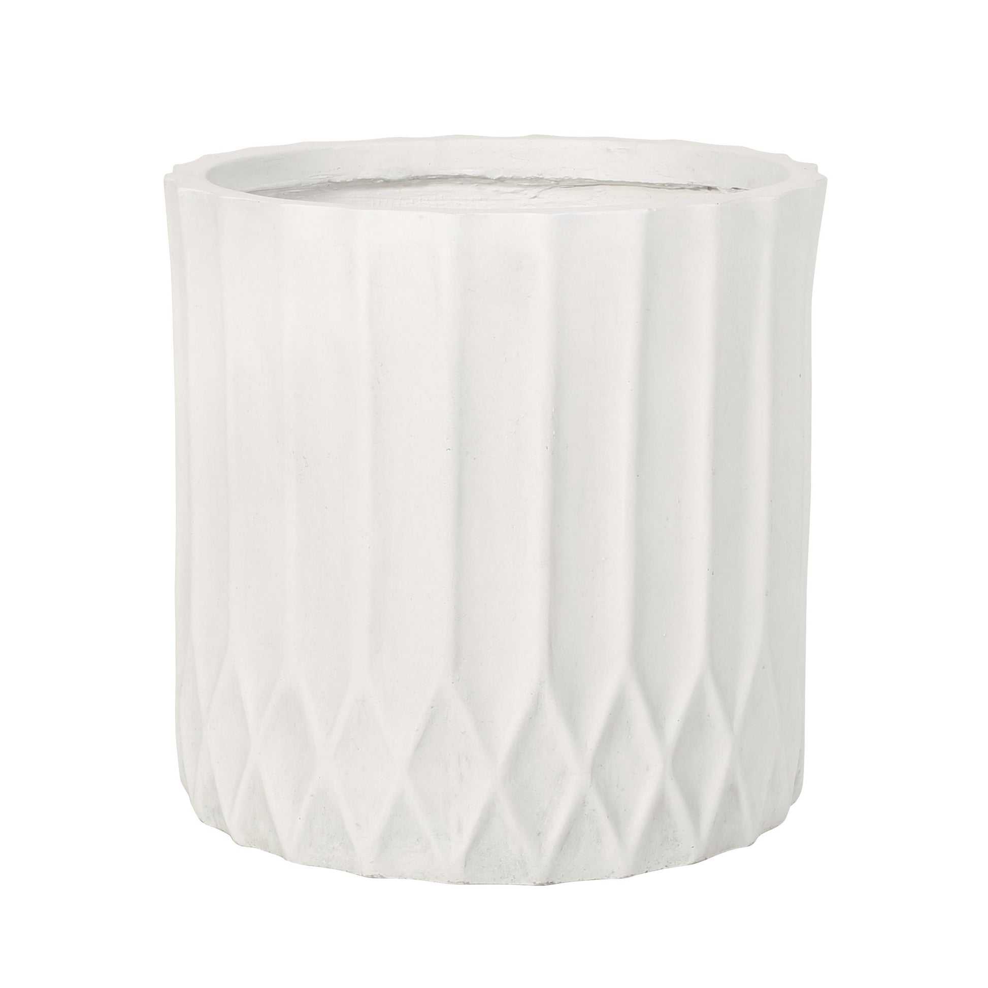 Planter With Subtle Pleated Design - Antique White Noble House