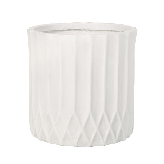 Planter With Subtle Pleated Design - Antique White Noble House
