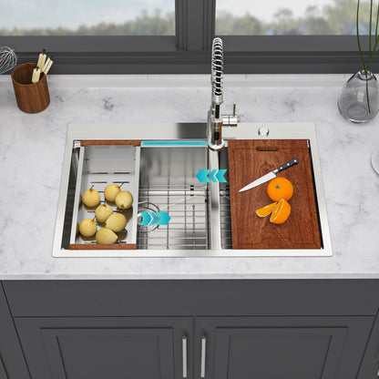 Topmount Drop In Kitchen Sink With Double Bowl Design Daily Nest