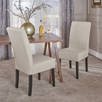 Upholstered Dining Chairs, Modern Fabric Dining Room Chair (Set of 2) - Beige Noble House