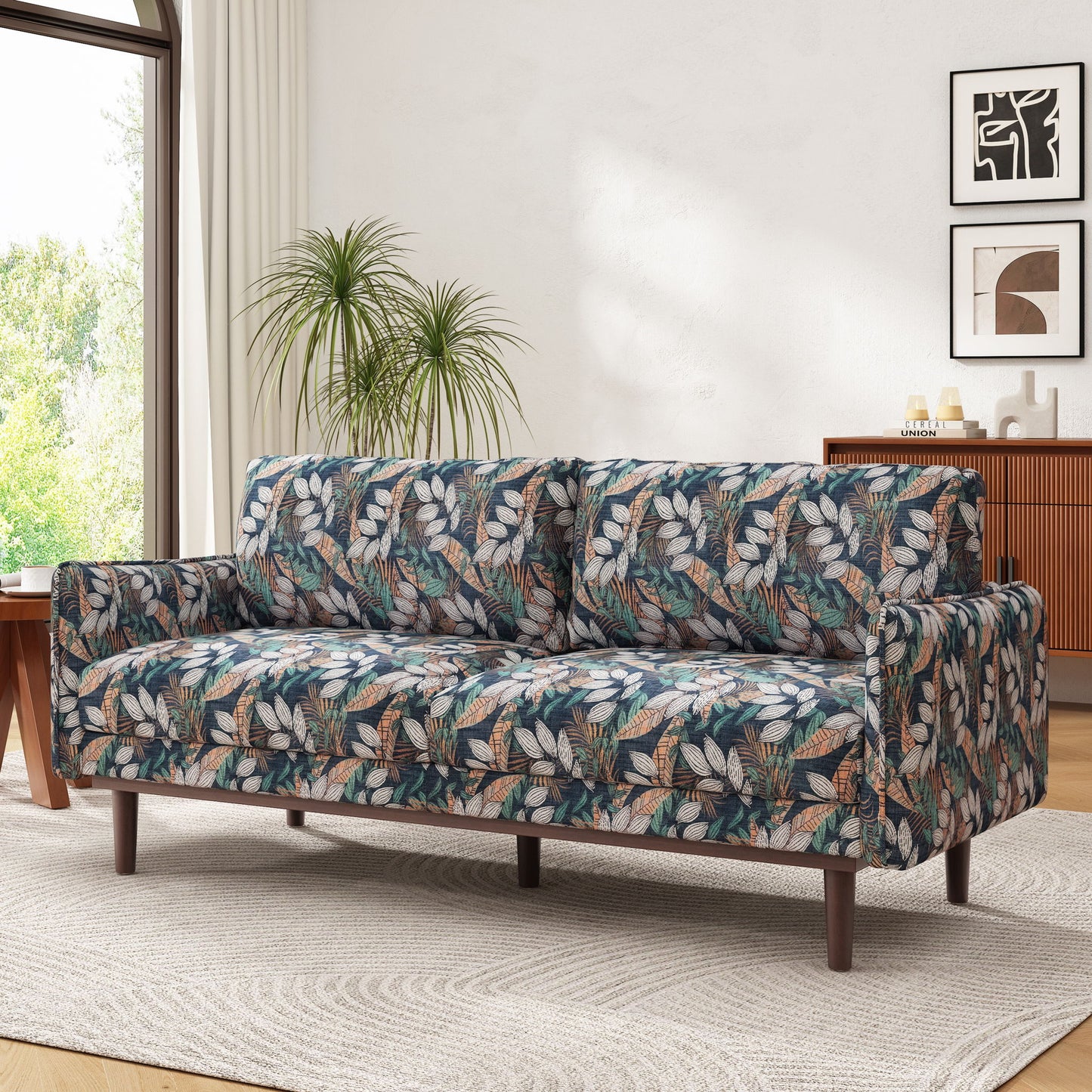 2 Seater Loveseat Sofa With Spacious Seating Area Noble House