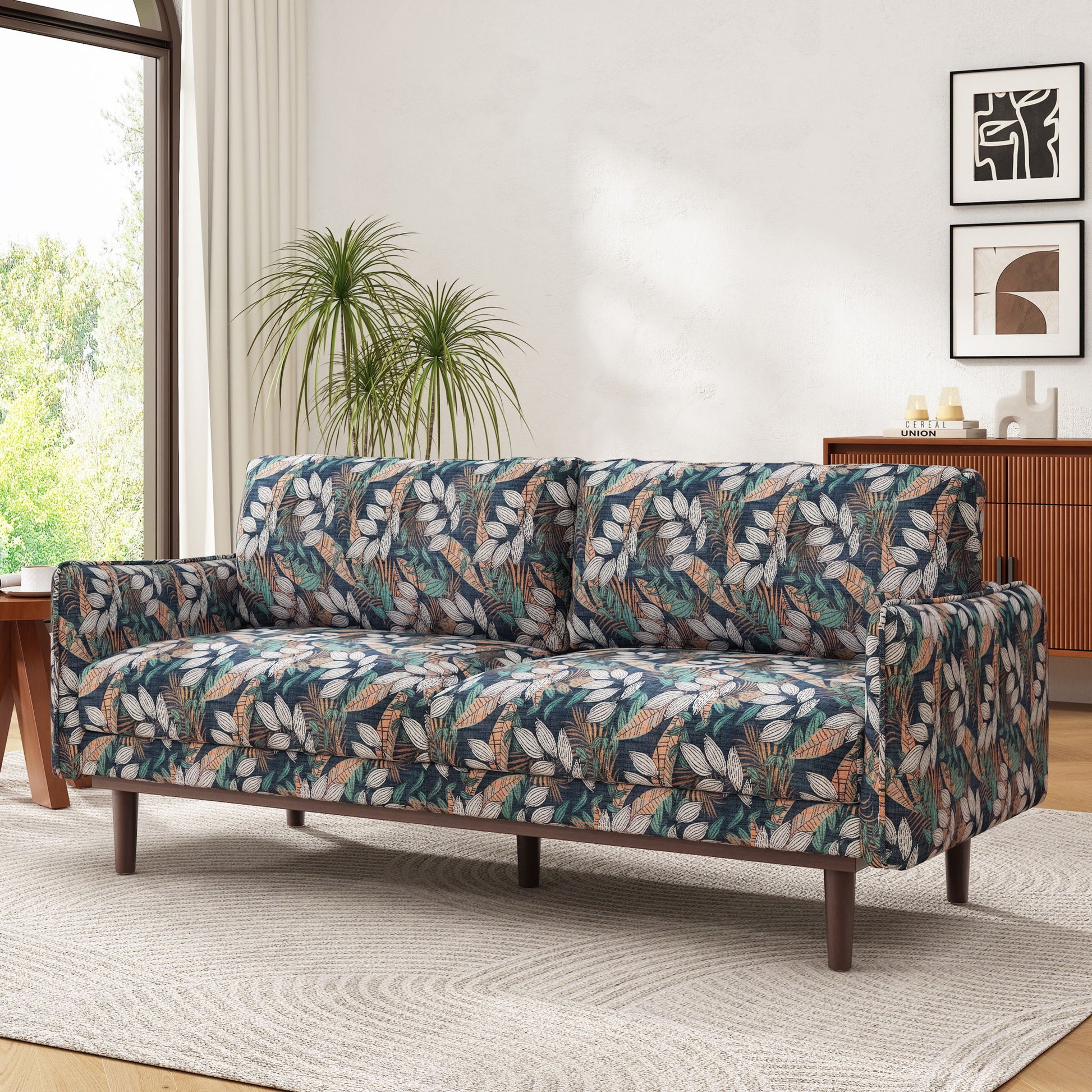 2 Seater Loveseat Sofa With Spacious Seating Area Noble House