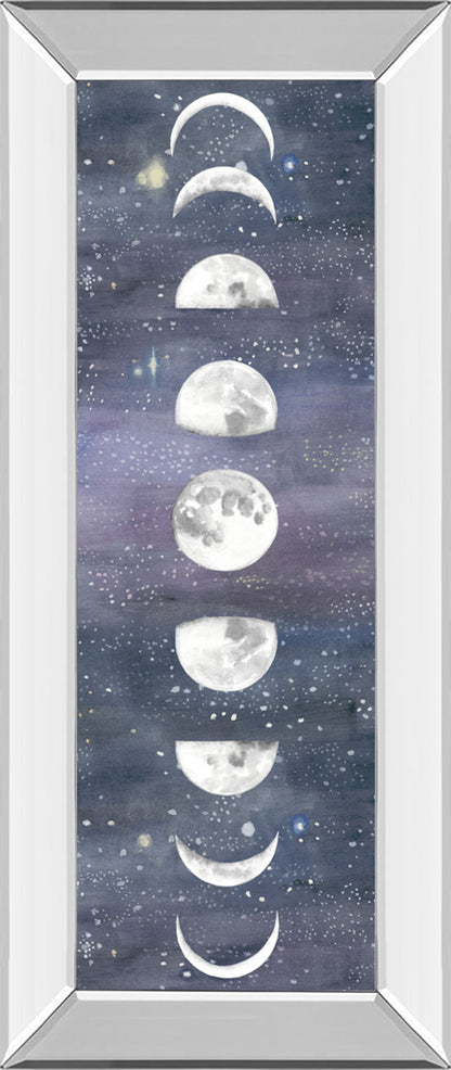 Moon Chart Il By Naomi Mccavitt - Mirror Framed Print Wall Art - Blue