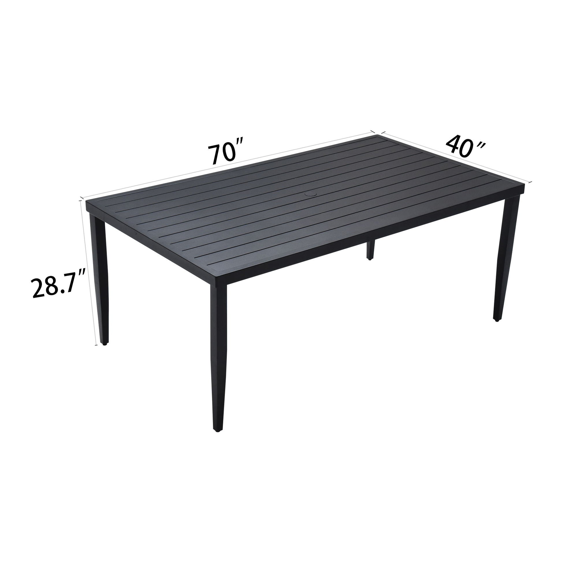 Outdoor Patio Dining Table With Tapered Feet & Umbrella Hole Life Outside