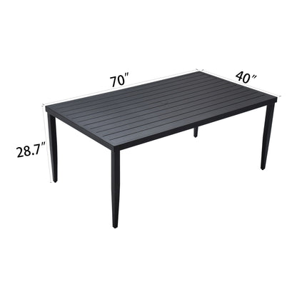 Outdoor Patio Dining Table With Tapered Feet & Umbrella Hole Life Outside