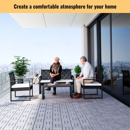 Acacia Wood Interlocking Deck Tiles Checker Pattern For Outdoor Flooring Daily Nest