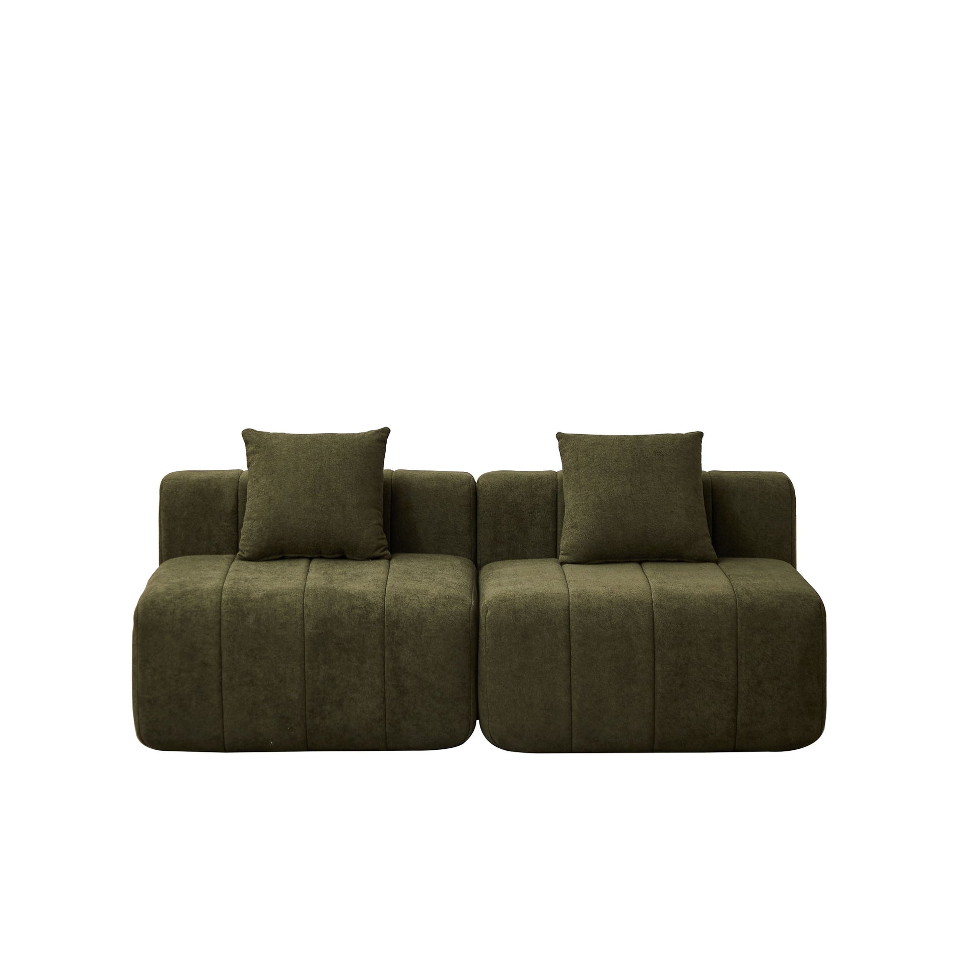 Modular Sectional Sofa With 2 Pillows, Symmetrical Design Home Essentials