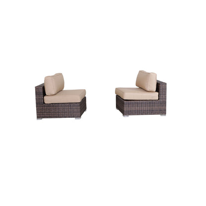Wide Armless Outdoor Chairs With Cushions (Set of 2) LSI Patio Furniture