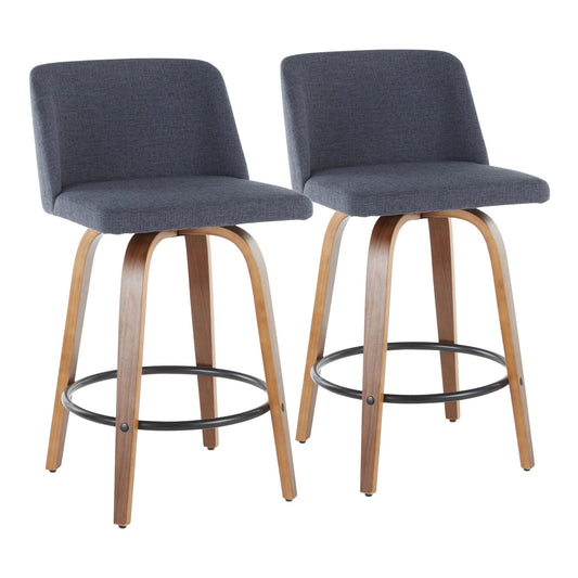 Toriano - Mid Century Modern, Counter Stool (Set of 2) Lumi Source