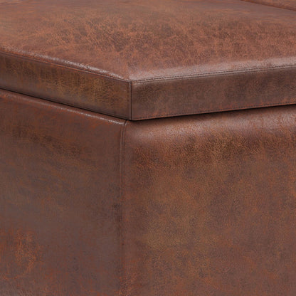 Owen - Tray Top Small Coffee Table Upholstered Storage Ottoman Simpli-Home