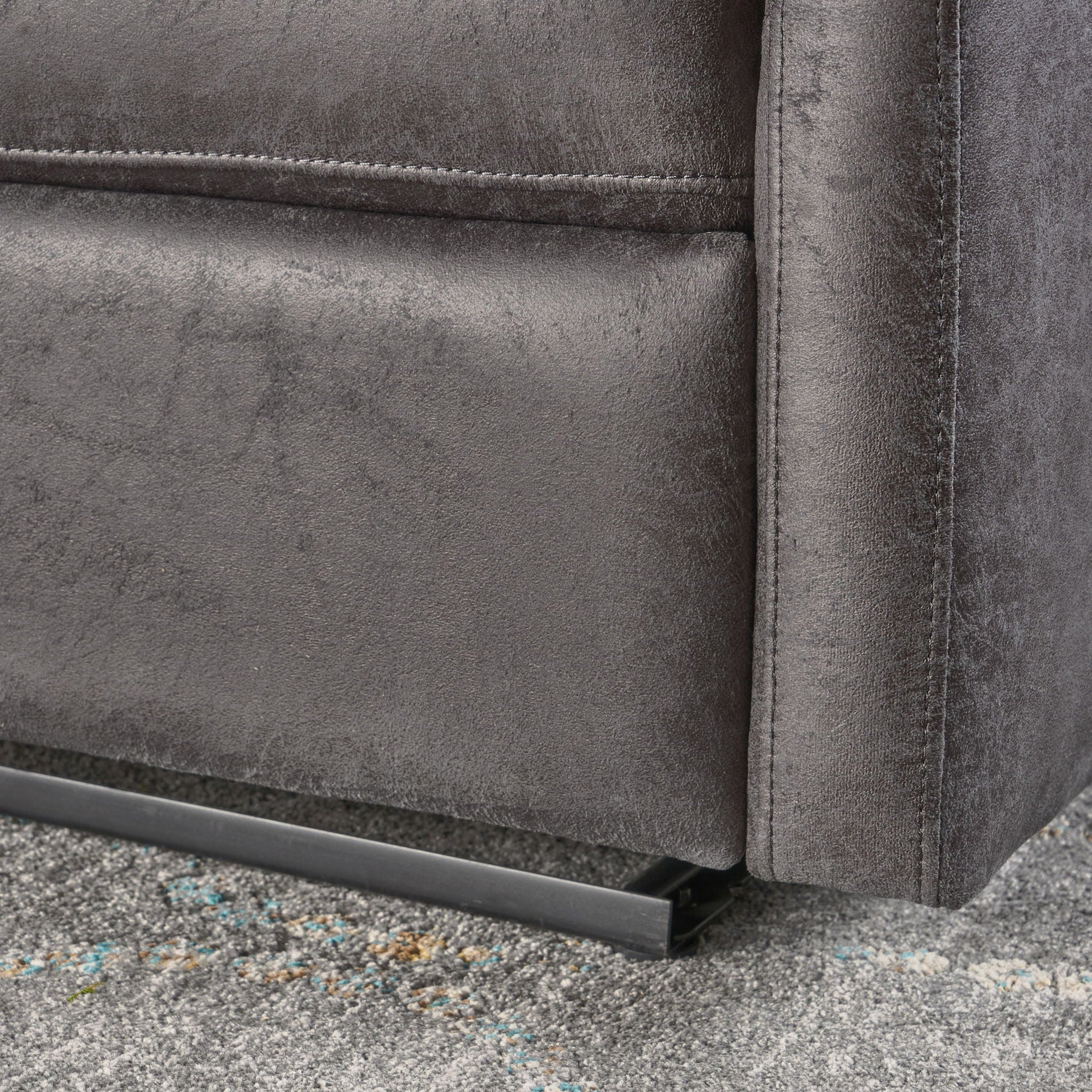 Alma - Contemporary Upholstered Loveseat Recliner - Slate Noble House
