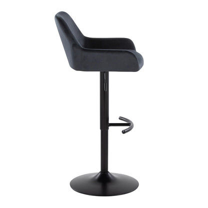 Daniella - Contemporary Adjustable Barstool With Swivel With Rounded T Footrest (Set of 2) Lumi Source