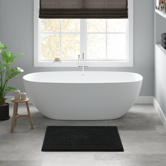 Splendor - 24" x 44" Tufted Reversible Bath Rug - Black Madison Park Signature