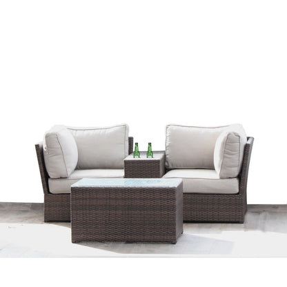 Comfortable Modern Patio Rattan Sectional Set With Cushions LSI Patio Furniture