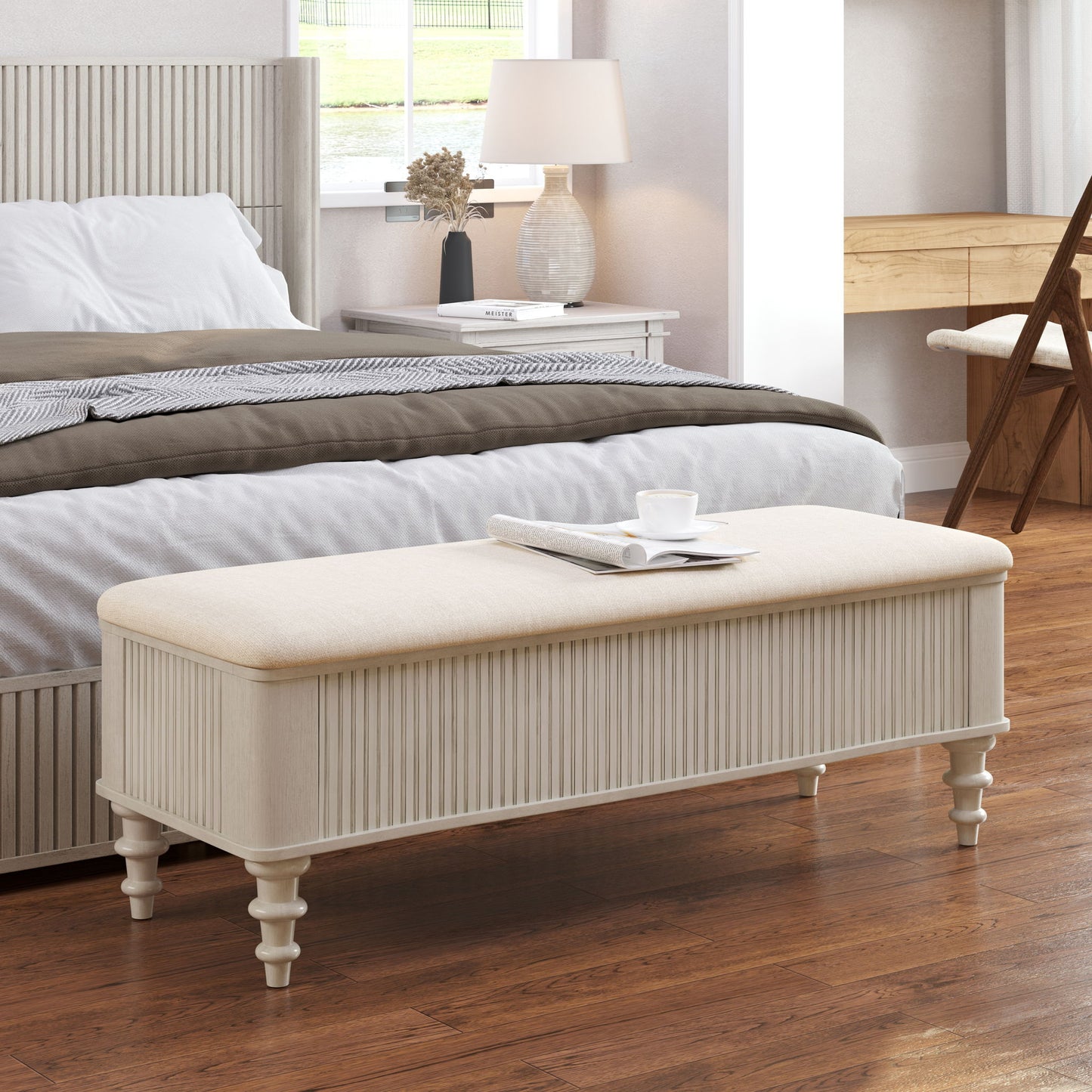 Multi Functional Storage Ottoman Bench Home Essentials