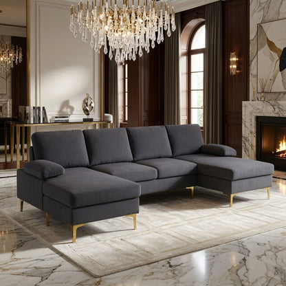 U - Shaped Sectional Sofa With Double Chaise Home Essentials