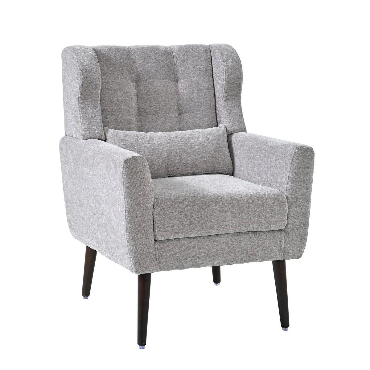 Modern Accent Chair, Arm Chairs For Living Room, Upholstered Mordern Armchair, Comfy Soft Padded Lounge Chair In Small Space, Bedroom, With Pillow, Solid Wood Leg Home Essentials
