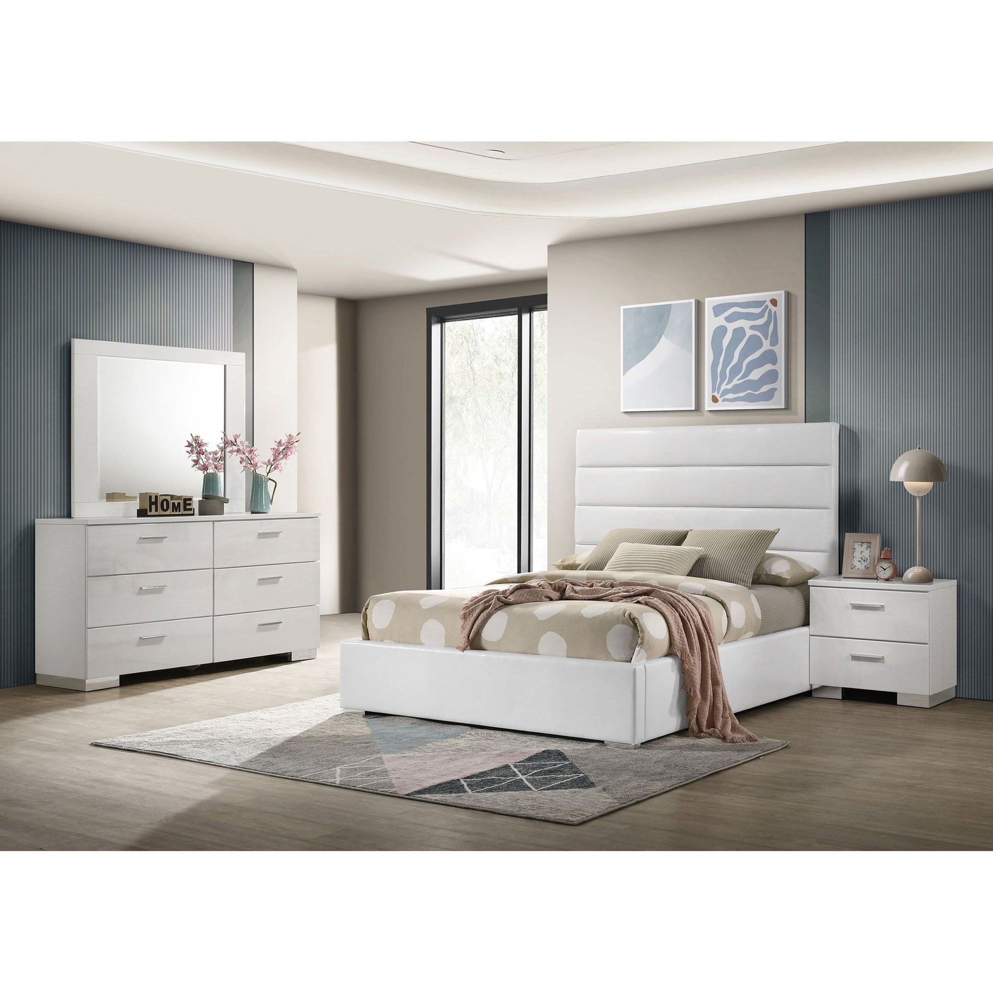 Dulcey - Bedroom Set With Modern Tufted Headboard Furniture Max